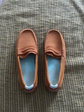Rothy's Penny Loafers in Rust/Cinnamon with Mint Insole